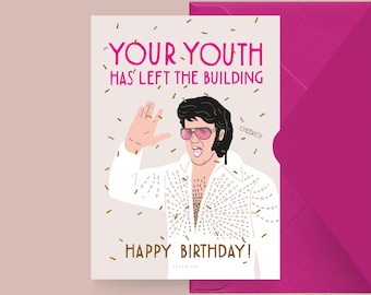 Carte d'anniversaire / GAUCHE DU BÂTIMENT / Carte d'anniversaire amusante avec un dicton amusant - parfaite pour le 30e ou le 40e anniversaire d'un ami