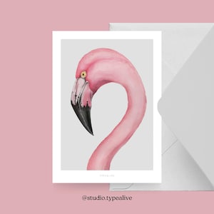 Carte pour diverses occasions / FLAMINGO / carte postale pour de nombreuses occasions - comme salutation ou invitation pour les amis et la famille, flamant rose