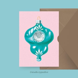 Carte de Noël / RÉTRO NOËL NO. 6/ Carte de Noël simple et belle - carte de voeux pour l'Avent pour la famille, les amis et les collègues
