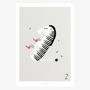 Póster mural / ABC Kids Z / Póster ABC, alfabeto animal, letras, póster habitación infantil, decoración pared habitación infantil, lámina artística, regalo