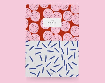 Notizheft / PATTERN NO. 1 / Notizbuch A5 blanko, mit Muster, abgerundete Ecken – als preiswertes Geschenk, Tagebuch oder Travel Journal
