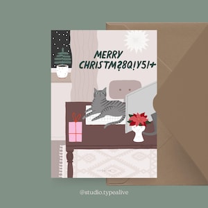 Weihnachtskarte / Petisfaction "Cats" MERRY CHRISTXYZ / Weihnachtskarten Set, lustige Weihnachtskarte mit Katze, Postkarte für Katzenfans