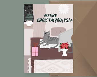 Carte de Noël / Pétisfaction "Chats" MERRY CHRISTXYZ / Set de cartes de Noël, carte de Noël rigolote avec chat, carte postale pour fans de chats