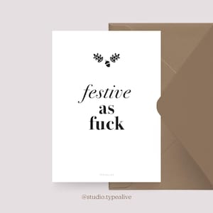 Carte de Noël / FESTIVE / Carte postale amusante pour Noël avec baise et dicton amusant - pour amis, famille, collègues