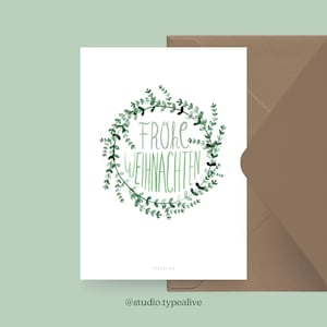 Weihnachtskarte / EVERGREEN NO. 3 / Schlichte und schöne Karte zu Weihnachten – Grußkarte zum Advent für Familie, Freunde und Kollegen
