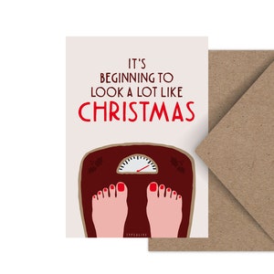 Weihnachtskarte / Like Christmas / lustige Karte zu Weihnachten mit Waage als Geschenk für Freunde zunehmen gutes Essen Weihnachtskarte Bild 2