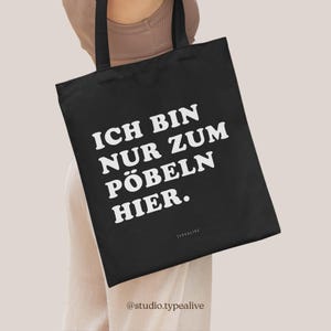 Baumwolltasche / PÖBELN / Öko-Stofftasche zum Einkaufen, Tasche aus Jute, mit lustigem Spruch, perfekt als Geschenk, wiederverwendbar
