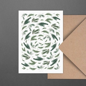 Carte de Noël / 93 BRANCHES / Carte simple et belle pour Noël - Carte de vœux de l'Avent pour la famille, les amis et les collègues