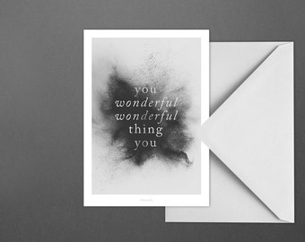 Postkarte Wonderful / You, Thing, Ding, Wundervoll, Karte, Grusskarte, Briefumschlag, Geschenk, Botschaft, Brief