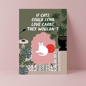 Valentine's Day card / Petisfaction "Cats" NO LOVE CARDS / Postcard set cat, funny card for Valentine with cat, card for cat fans