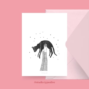 Carte pour diverses occasions / HI CAT / Carte postale pour de nombreuses occasions – comme salutation ou invitation pour les amis et la famille, pour les fans de chats et les mamans de chats