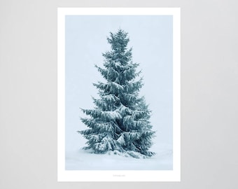 Schneetanne No. 2 / Winter, Schnee, Fine Art-Print, Wall-Art, Minimal Poster Art, Typography Art, Premium Poster, Kunstdruck Poster