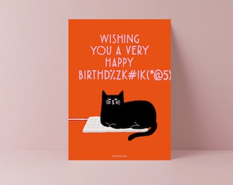 Birthday Card / Birthday Cat No. 2 / Funny card for cat Lovers Birthday Card for her or for him Greeting Card If cats could thy wouldn't pun