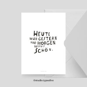 Postkarte / HEUTE / Witzige und schöne Grußkarte mit Spruch – Humorvolle Geschenkidee für Freunde, Familie & Kollegen
