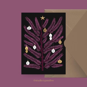 Carte de Noël / SAPIN SUÉDOIS NO. 3/ Carte de Noël simple et belle - carte de voeux pour l'Avent pour la famille, les amis et les collègues