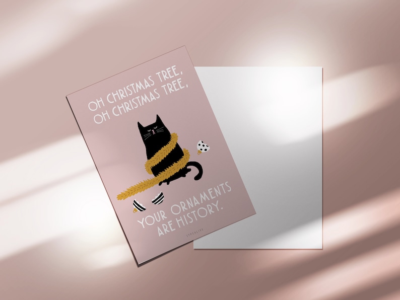 Christmas card / Christmas Cat No. 1 / funny Christmas card for cat lovers as a gift with a funny saying and cat image 4