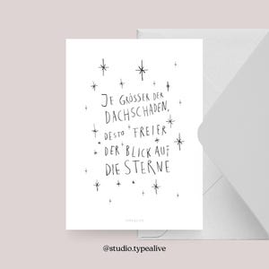 Carte postale / DOMMAGES AU TOIT / Carte de vœux drôle et belle avec dicton - idée cadeau humoristique pour les amis, la famille et les collègues