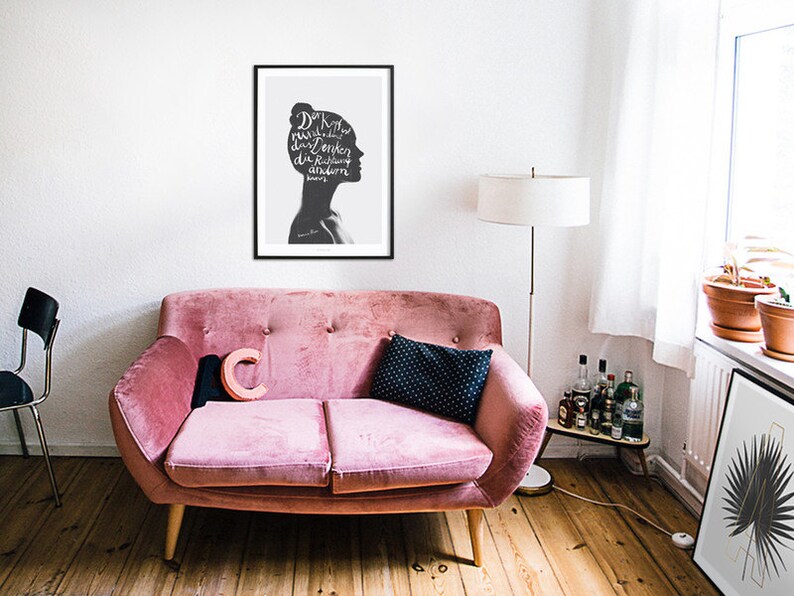 Fine Art-Print Think Francis Picabia Premium Poster Denken Head Minimal Poster Art Kunstdruck Poster Typography Art Wall-Art