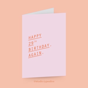 Grußkarte / AGAIN / Witziges Grußkarten Set mit Umschlag zum 30. oder 40. Geburtstag, lustige Glückwunschkarte zum Geburtstag, Mama, Papa