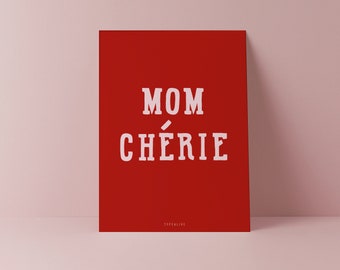 Postcard / Mom Cherie No. 1 / Card for Mother's Day or Birthday for the world's best mom