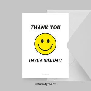 Carte d'adieu / HAVE A NICE / carte postale pour de nombreuses occasions - comme salutation ou invitation pour les amis et la famille, avec un smiley