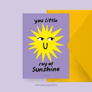 Postcard / RAY OF SUNSHINE / Sweet greeting card for the birth of a baby – congratulations on the birth or as a greeting card for friends on their birthday