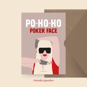 Carte de Noël / PO-HO-HO / Carte postale amusante pour Noël avec un dicton amusant - pour les amis, la famille, les collègues