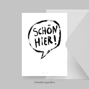 Carte postale / BELLE ICI / Belle carte de vœux avec dicton – idée cadeau humoristique pour amis, famille et collègues, pour emménager, déménager, voyager