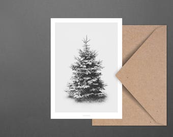 Christmas Card Schneetanne No. 1 / Snow, Fir, Postcard, Greeting Card, Present, Christmas, Typography, Artprint