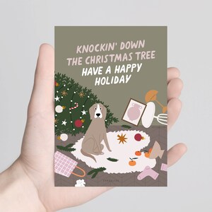 Weihnachtskarte / D005 Knockin Down / witzige Karte zu Weihnachten Hund für Hundehalter als Geschenk mit lustigem Spruch für Hunde Liebhaber Bild 5