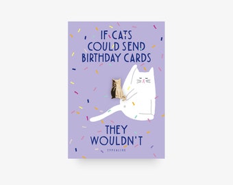 Pin / BIRTHDAY CAT NO. 1 / Goldener Katzen Anstecker mit Karte und Spruch als Geschenk für Katzenfans und Katzen Liebhaber Bff Glücksbringer