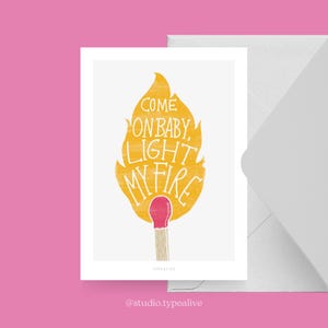 Liebes-Karte / FIRE / Lustige und schöne Valentinstagskarte, zum Jubiläum, mit witzigem Spruch – für den Partner, Streichholz, entzünden