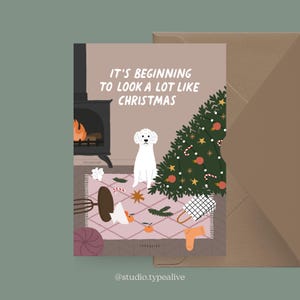 Cartão de Natal / Petisfação "Cães" LIKE CHRISTMAS / Conjunto de cartões de Natal, cartão de Natal engraçado com cachorro, cartão postal para fãs de cães