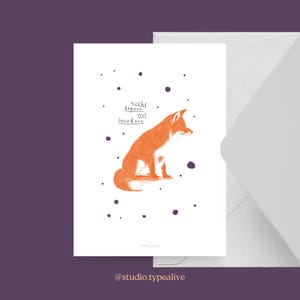 Postal / WUNDERN / Divertida y hermosa tarjeta de felicitación con frase y motivo de zorro: idea de regalo divertida para amigos, familiares y colegas