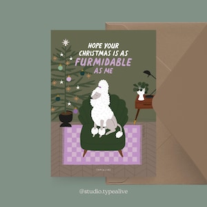 Tarjeta navideña / Petisfaction "Perros" FURMIDABLE / Set de tarjetas navideñas, divertida tarjeta navideña con perro, postal para fanáticos de los perros