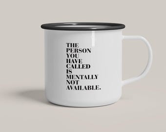 T G T W / Tasse aus Emaille / AVAILABLE / Tasse mit Spruch, zweite Wahl mit kleinen Beschädigungen, Sale, Geschenk mit kleinem Budget