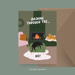 Carte de Noël / Pétisfaction « Chats » NON / Set de cartes de Noël, carte de Noël amusante avec chat, carte postale pour fans de chats