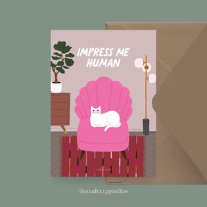 Carte postale / Pétisfaction "Chats" IMPRESS ME / Set de cartes postales chat, carte de voeux amusante avec chat pour anniversaire, carte postale pour fans de chats