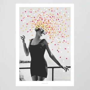 Poster mural / Inspire me / Inspiration, confetti, love, living room decoration, housewarming gift, art print, as a gift