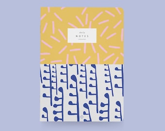 Notebook / PATTERN NO. 2 / Notebook A5 blank, with pattern, rounded corners – as an inexpensive gift, diary or travel journal