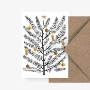 Carte de Noël / SAPIN SUÉDOIS NO. 1/ Carte de Noël simple et belle - carte de voeux pour l'Avent pour la famille, les amis et les collègues