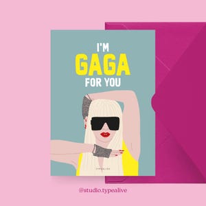 Geburtstagskarte / GAGA FOR YOU / Lustige Geburtstagskarte mit witzigem Spruch – Perfekt für 30. oder 40. Geburtstag von Freunden
