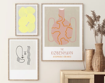 The Kobenhavn No. 4 / Poster Abstrakte Skandinavische Keramik Kunst Art Print Minimalistischer Druck im Scandi Stil Geschenk zum Geburtstag