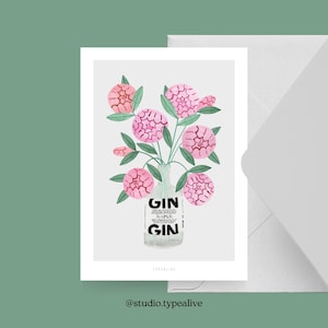 Paaskaart / GINSPIRATIE NR. 1 / Mooie kaart als cadeau voor mama en papa voor Pasen, verjaardagen of jubilea, voor gin-fans