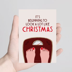 Weihnachtskarte / Like Christmas / lustige Karte zu Weihnachten mit Waage als Geschenk für Freunde zunehmen gutes Essen Weihnachtskarte Bild 3