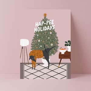 Christmas card / D006 Happee Holidays / funny dog Christmas card for dog owners as a gift with a funny saying Galgo lovers