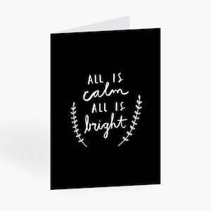 Carte de vœux pour Noël / CALME ET LUMINEUX / Set de cartes de Noël avec enveloppe, avec dicton, carte pliante pour Noël, pour maman ou grand-mère