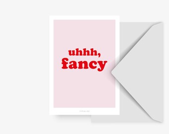 Postcard / Fancy / Pastel Card with Funny Quote Red Writing