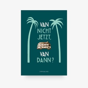 Badge / VAN DANN / Spilla in ottone con camper con biglietto e scritta, come portafortuna, regalo di Natale o compleanno