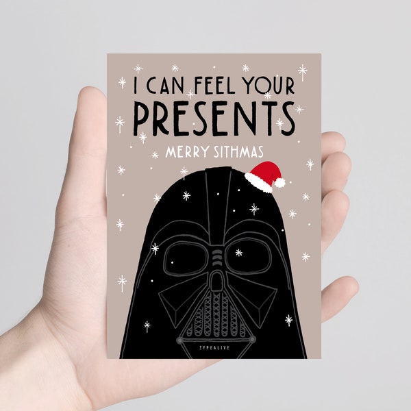 Christmas Card / V*der's Sithmas Wishes / Funny card for Sci-Fi Fans Birthday Card for him Greeting Card for Men Brother Dad